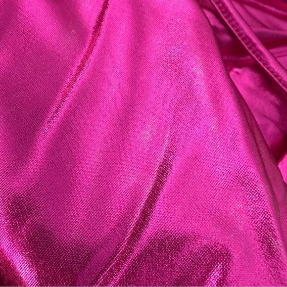 Mirawise Women’s Metallic Shorts Summer yoga Hot Dolphin Hem Style Rose 2 Small - Picture 5 of 6